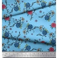 thumbnail image 3 of Soimoi Cotton Jersey Fabric Leaves & Camellias Floral Printed Fabric 1 Yard 58 Inch Wide, 3 of 3