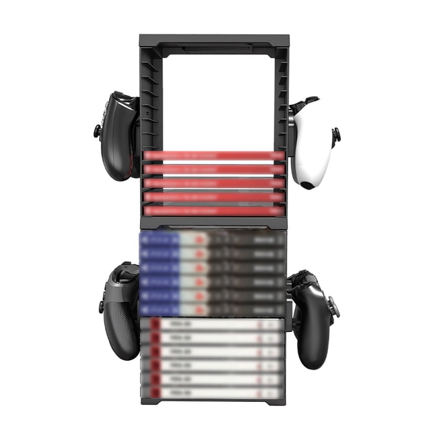 Soporte de controlador de juego de torre de almacenamiento de disco de juego PS4/Ps5 estante de almacenamiento de disco de juego para Xbox Series X Nintendo Switch Speravity EL010673-00