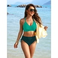 thumbnail image 4 of Set de bikini Blooming Jelly para mujer, cintura alta, color verde XL, 4 of 6
