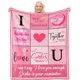 thumbnail image 1 of LHSHID I Love You Gifts Blanket Polyester Throw Romantic Present for Her All Seasons Lightweight Machine Washable, 1 of 7