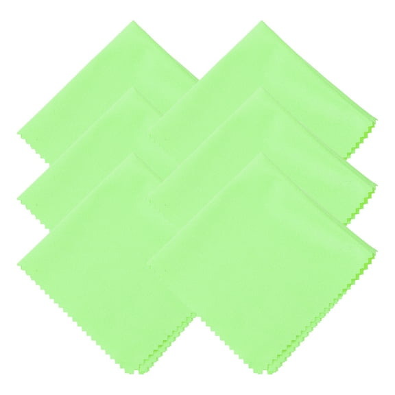 Uxcell 6 Pcs Microfiber Cleaning Cloth for Glasses, 12 x 12 Inch Eyeglass Cleaning Cloth for Electronics Lenses, Green
