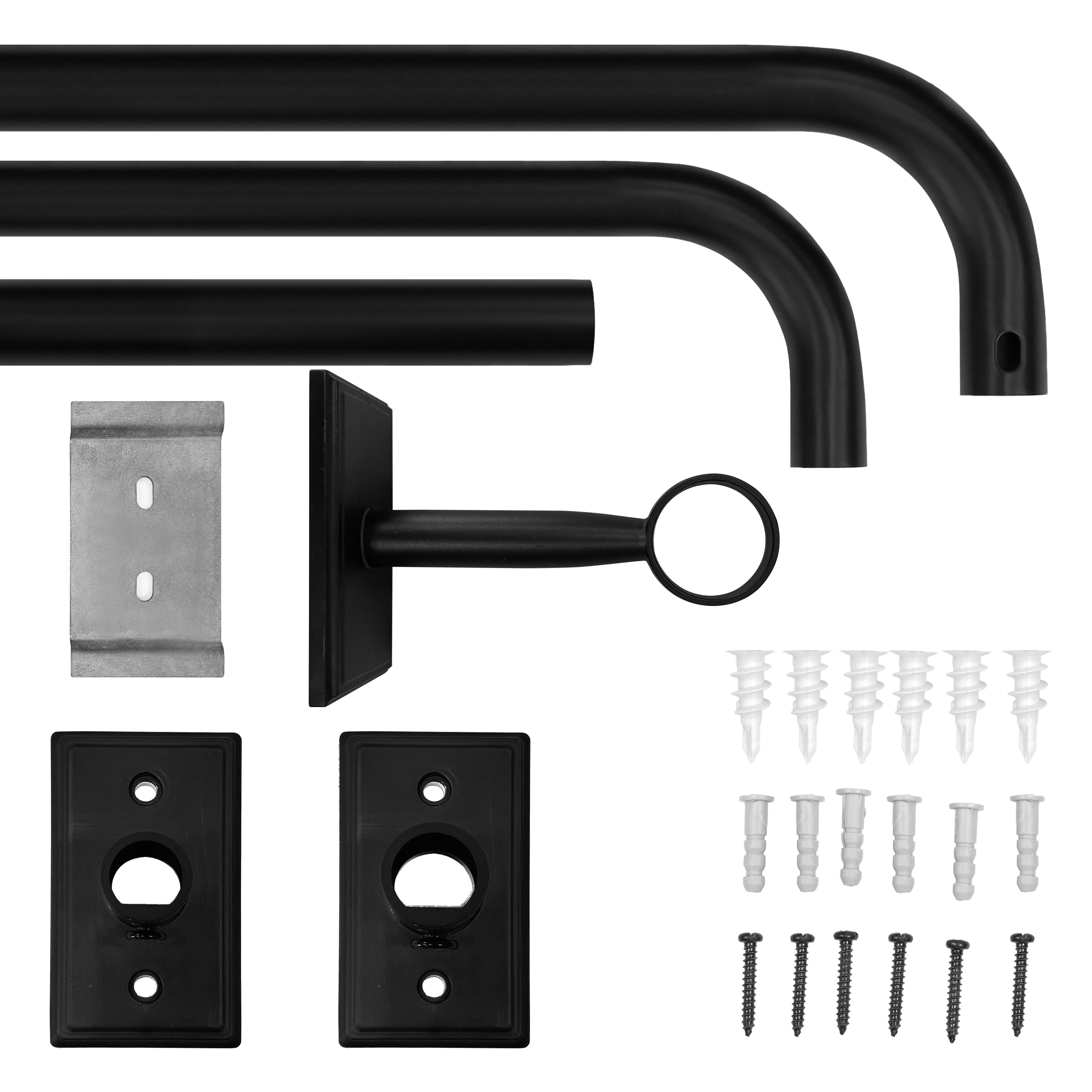 Better Homes & Gardens 1" Matte Black Metal French Wrap Curtain Rod 42-120"