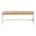 thumbnail image 2 of Pemberly Row Woven Paper Loom Bench with Mahogany Frame in White, 2 of 7