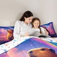 thumbnail image 4 of Erosebridal Animal Capybara Twin Comforter Sets 3-Piece For Boys Girls,Dreamy Gradient Rainbow Bedding Set For Kids,Lightweight Room Decor, 4 of 7