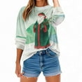 thumbnail image 4 of Christmas Shirts for Women Fleece Crewneck Sweatshirts Fashion Christmas Printed Blouses Long Sleeve Sweaters Casual Xmas Holiday Pullover Tops, 4 of 9