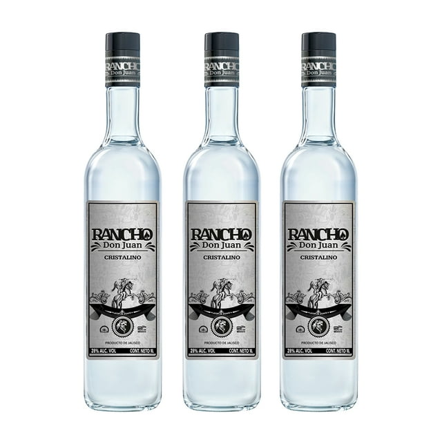 Licor de agave azul RANCHO DON JUAN, 3X2, litro, cristalino
