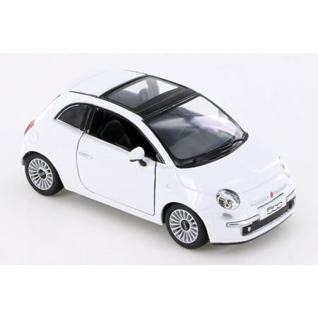 Fiat 500, White - Kinsmart 5345D - 1/28 Scale Diecast Model Toy Car (Brand New but NO BOX)
