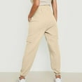 thumbnail image 3 of VOONCAS Women's Beige Cargo Pants (2XL) - Breast Cancer Ribbon, Stretch, Jogger Style with Pockets, 3 of 6
