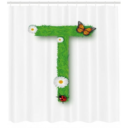 Letter T Shower Curtain Caps T With Flourishing Fragrance