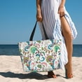 thumbnail image 4 of Yiaed Fairy Flower Print Large Capacity Beach Travel Bag - Waterproof Zipper Vacation Tote for Sandproof Storage, and Camping, 4 of 5