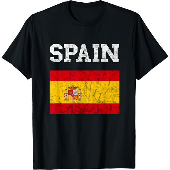 t-shirt Spain Spanish Flag Spain Holiday Espanol Espana Spanish T-Shirt mens，black，women，funny，men，journey，Crew Neck, Short Sleeve,printing