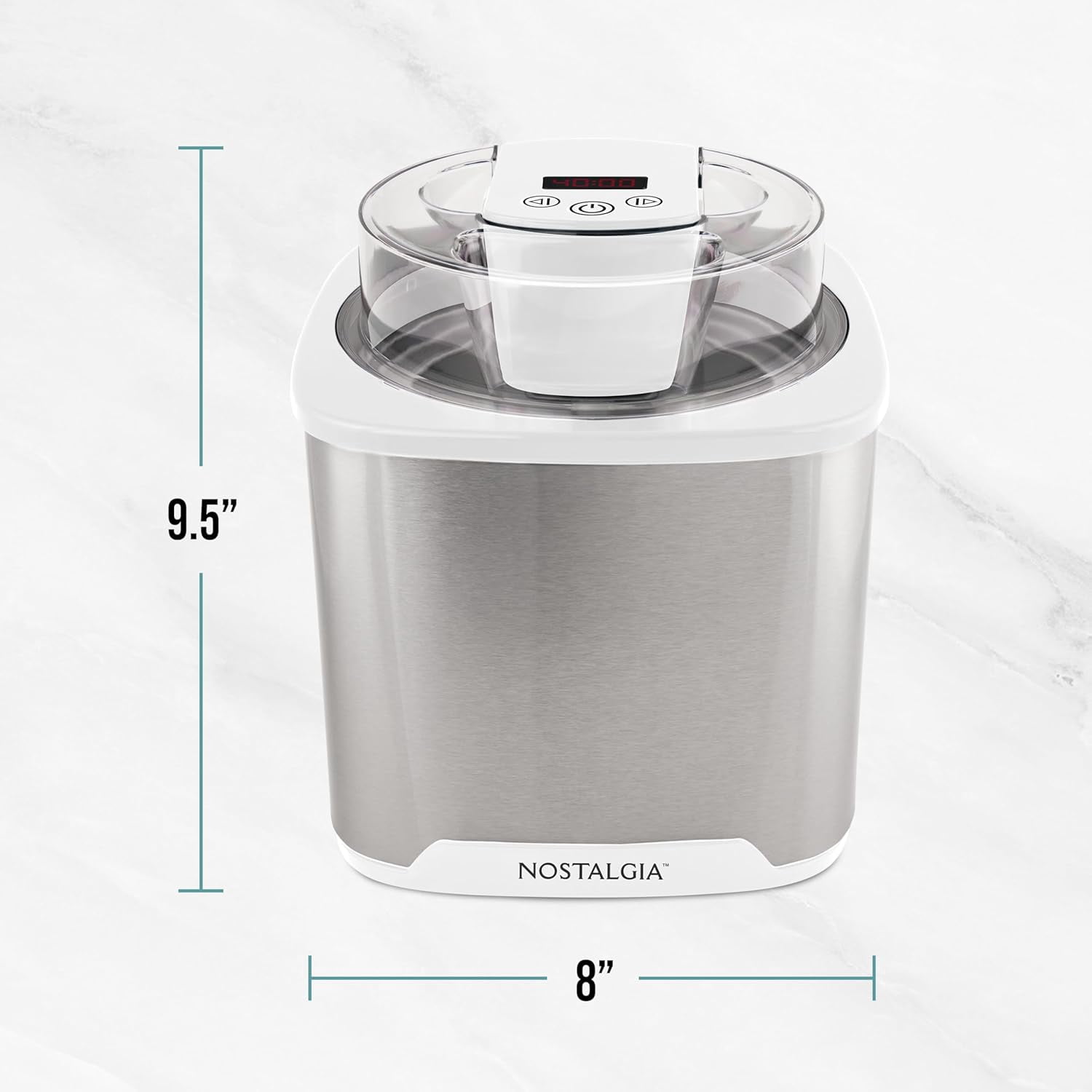 2-Quart Electric Ice  Maker with Digital Controls and Mix-In Chute for Homemade Gelato Sorbet