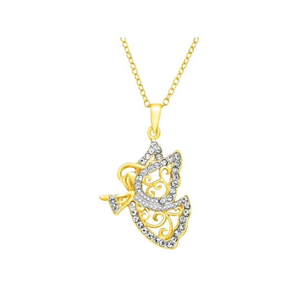 Luminesse Guardian Angel Pendant Necklace With Swarovski Crystals In 18kt Gold Plated Sterling Silver Com - Guardian Angel Of Love Swarovski Crystal Pendant Necklace Luminesse Guardian Angel Pendant Necklace With Swarovski Crystals In 18kt Gold Plated Sterling Silver Com - Guardian Angel Of Love Swarovski Crystal Pendant Necklace