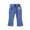 G135-Blue, variant on Girls' Jeans with Sweet Floral Print Elastic Waist Stretch Denim Patchwork Design Casual and Stylish Jeans