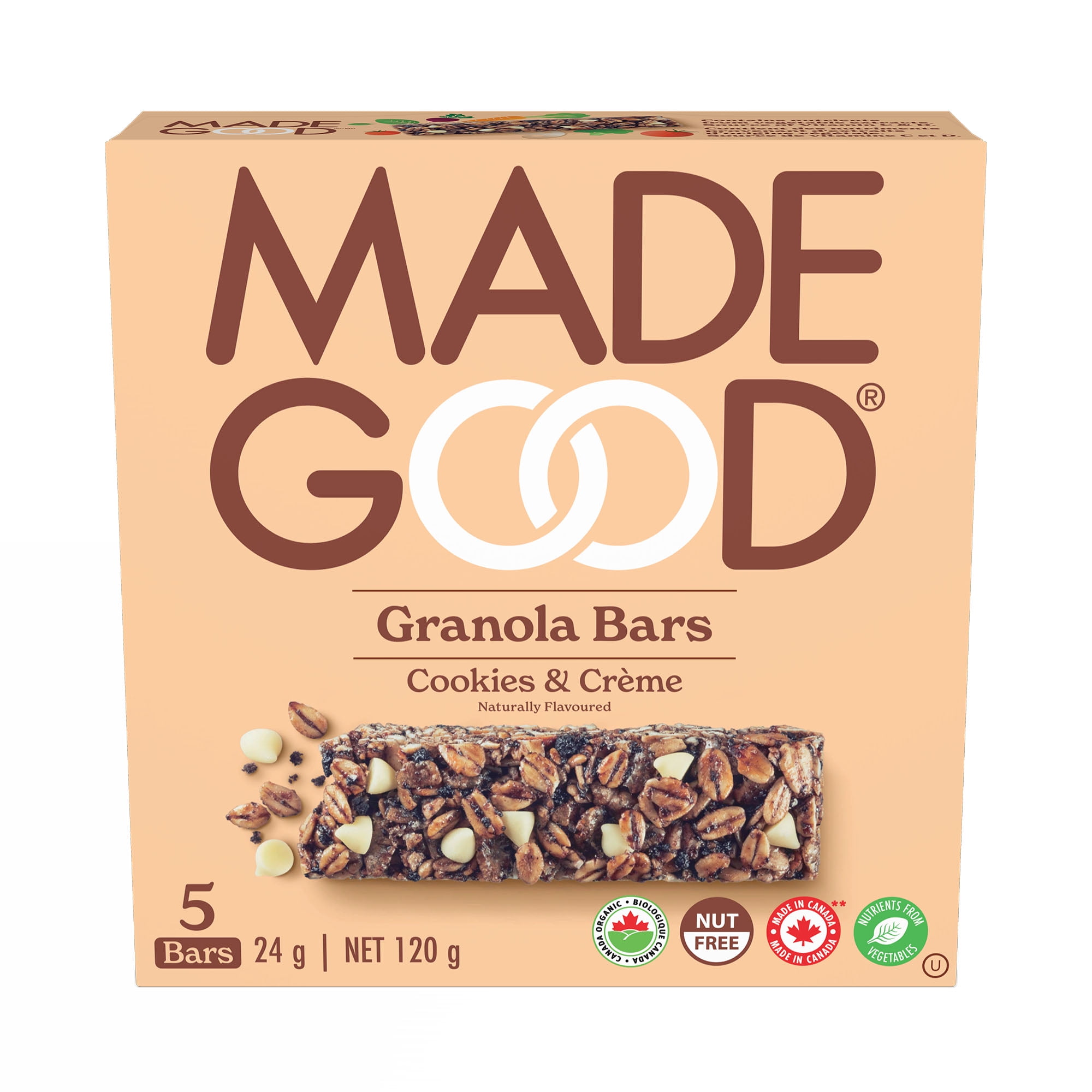 MadeGood Barres granola Biscuits et crème Boîte de 5 barres