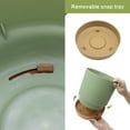 thumbnail image 4 of QCQHDU 2 Pack 6.5 in Plant Pot, Green Plastic Indoor Planter with Drainage Holes and Removable Base, 4 of 7