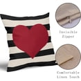 thumbnail image 4 of Valentines Day Pillow Covers 18x18 Set of 2 Valentine Decor Stripes Red Love Heart Decorative Throw Pillow Cases Outdoor Farmhouse Decoration for Sofa Couch Bed, 4 of 6