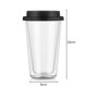 thumbnail image 5 of Taza de vidrio de doble capa, taza de vidrio de borosilicato uso doméstico con tapa aislante térmica, taza de café, negro, 5 of 5