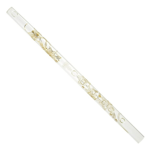Hall Crystal Flute 11701 - Inline Glass Flute in G - White Lily