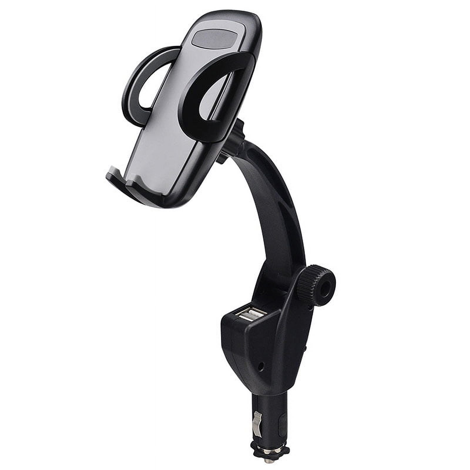 cigarette lighter phone holder SOAIY 3-in-1 Car Mount + Voltage Detector (Not for Center Console & Window), Dual USB 3.1A Charger with Adjust Gooseneck & 360 Rotating Car Mount Cradle for 1.7-3.7inch Width time directions and suggestions Wireless Charging Car Phone Lighter