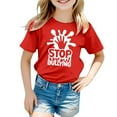 thumbnail image 1 of MEZZALL T-Shirt Mode Décontracté Respirant Imprimé pour Filles, Rouge, 8-9 Ans, 1 of 4