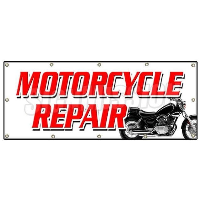 SignMission B-96 Motorcycle Repair 36 x 96 in. Motorcycle Repair Banner Sign - Tech Service Cycle Repair All Brands Sale