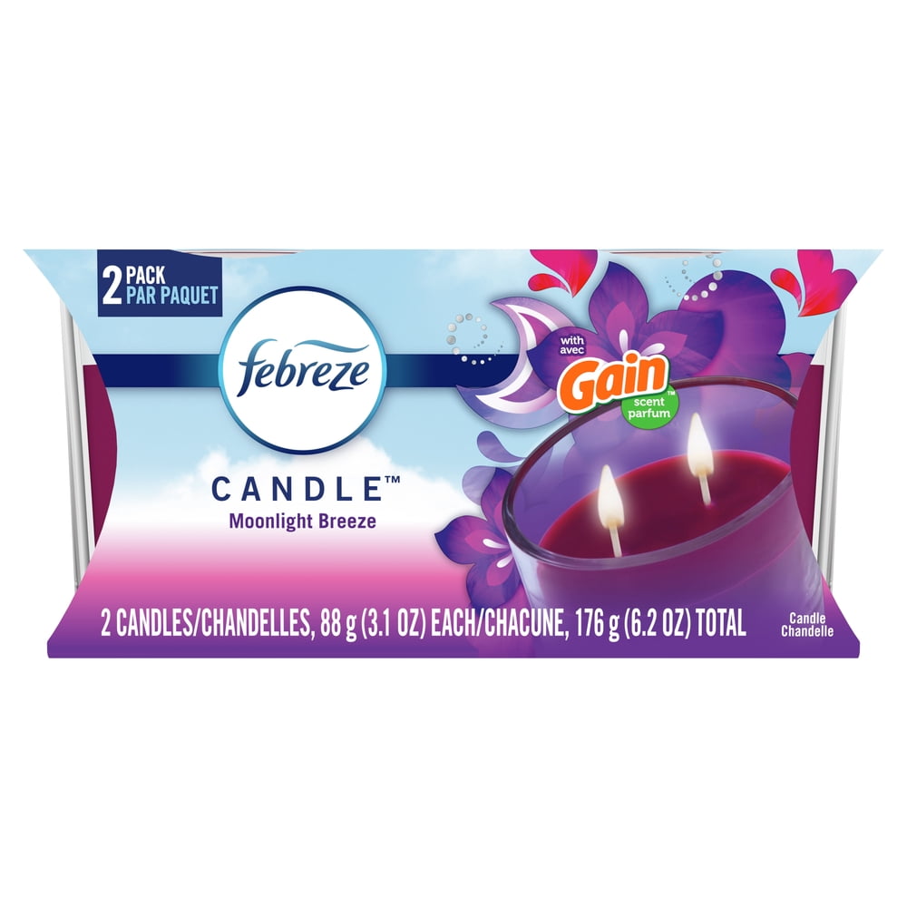 Febreze OdorEliminating Scented Candle, Gain Moonlight Breeze Scent, 3