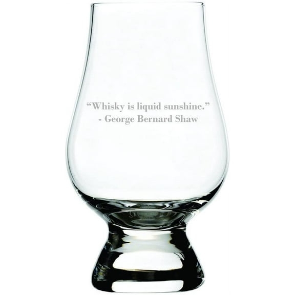 Whisky Is Liquid Sunshine Quote Etched Glencairn Crystal Whisky Glass