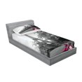 thumbnail image 2 of Paris Fitted Sheet & Pillow Sham Set, Romantic Monochrome Photo of Eiffel Tower Pink Benches and a Kiss Mark, Decorative Printed 4 Piece Bedding Decor Set, Twinxl, Black White Hot Pink, by Ambesonne, 2 of 3