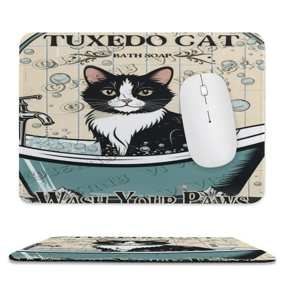 Cute Cat Mouse Pad,Mouse Pads For Wireless Mouse Desk Accessories, Travel Mousepad With Non-Slip Rubber Base,Stitched Edge Mouse Pads For Desk, Computers, Laptop, Office 8"x10"