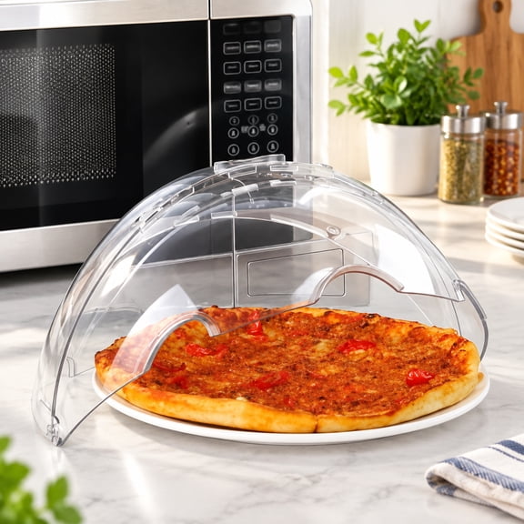 Microwave Splatter Cover for Food, High Dome Splatter Guard with Steam Vents, 9.8 Inch Microwave Plate Dish Lid Leave Inside Design