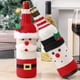 thumbnail image 5 of Juego de fundas para botellas de vino de Navidad, bolsas tejidas con diseño de muñeco de nieve y Papá Noel para decorar la mesa de la cena de Navidad, regalos de Año Nuevo, 5 of 5