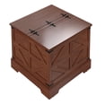thumbnail image 2 of Farmhouse Coffee Table, Square Wood Center Table with 2 Hidden Storage Compartment, Rustic Cocktail Table with Lift Top for Home Living Room, 2 of 5