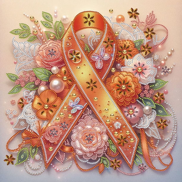 5D DIY Parcial Perforación Diamante Diamantes 40x40cm Naranja