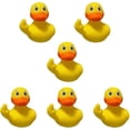 thumbnail image 1 of Patos de goma, pato de goma con dedo de 2,17 pulgadas, patos de goma divertidos, lindos y pequeños patos de goma, juguetes, accesorios para el baño, decoración del salpicadero del coche (6 piezas), 1 of 5