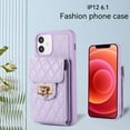 thumbnail image 4 of Nalacover Crossbody Wallet Case for iPhone 11, [6 Card Slots] Leather Purse Phone Case Luxury Buckle Closure Card Holder Shoulder Strap Handbag Case Women For iPhone 11, Purple, 4 of 11