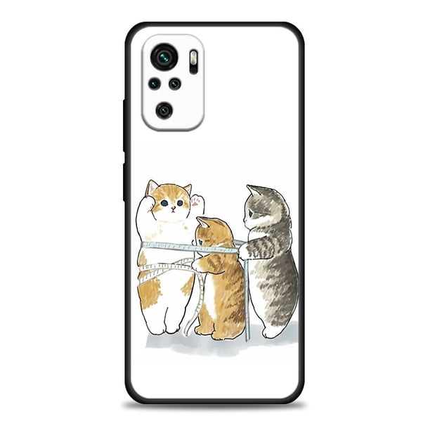 Divertida funda de teléfono con diseño de gato y gatito para teléfono, cubierta negra para Poco Redmi Note 8, Poco X4, X4, NFC, M4, X3, F3, M3, F1, GT Pro zhangmengya LED