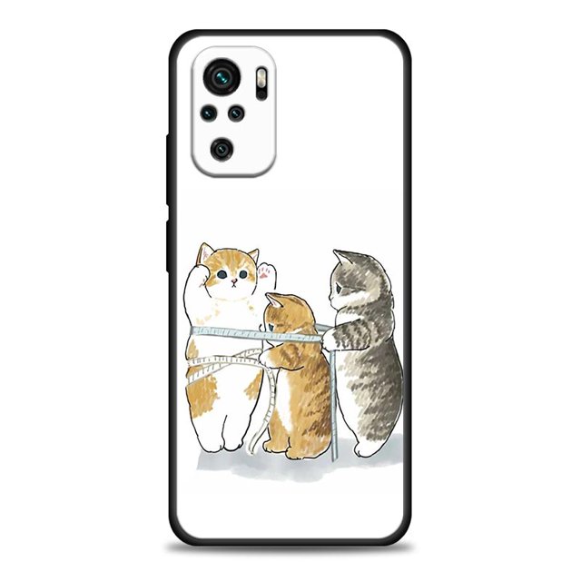 Divertida funda de teléfono con diseño de gato y gatito para teléfono, cubierta negra para Poco Redmi Note 8, Poco X4, X4, NFC, M4, X3, F3, M3, F1, GT Pro zhangmengya LED