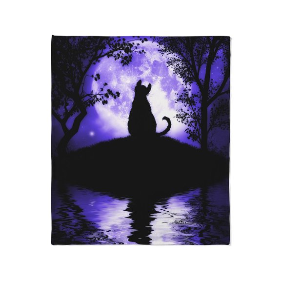 CafePress - Rosalie's Moon Cat Throw Blanket / Cover - Soft Fleece Throw Blanket, 50"x60" for All Ages