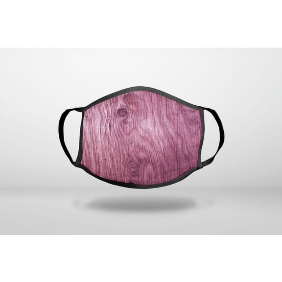 Fuchsia Weathered Wood Grain Print - 3-Ply Reusable Soft Cloth Face Covering, Unisex, Cotton Inner Layer