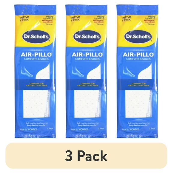 (3 pack) Dr. Scholl's DOUBLE AIR-PILLO Insoles // Cushioning Molds to Your Foot and Absorbs Shock for All-Day Comfort (One Size fits Men's 7-13 & Women's 5-10)
