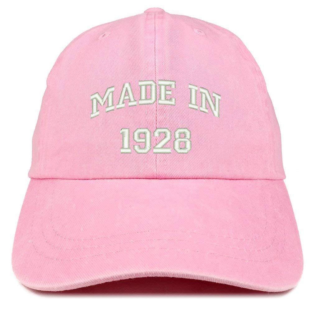 Trendy Apparel Shop Made In 1928 Text Embroidered 90th Birthday Washed
