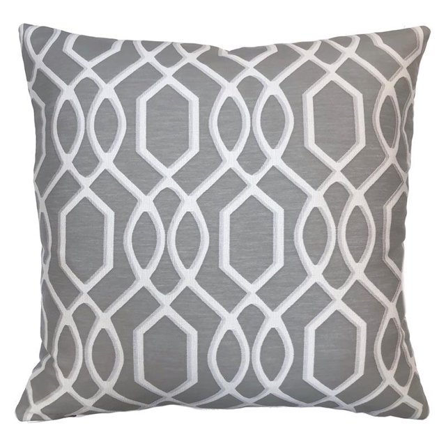 Frances Plume et Oreiller en Jacquard Gris