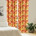 thumbnail image 2 of Ambesonne Orange Curtains, Gerbera Petals Graphic, Pair of 28"x63", Orange Yellow Scarlet, 2 of 5