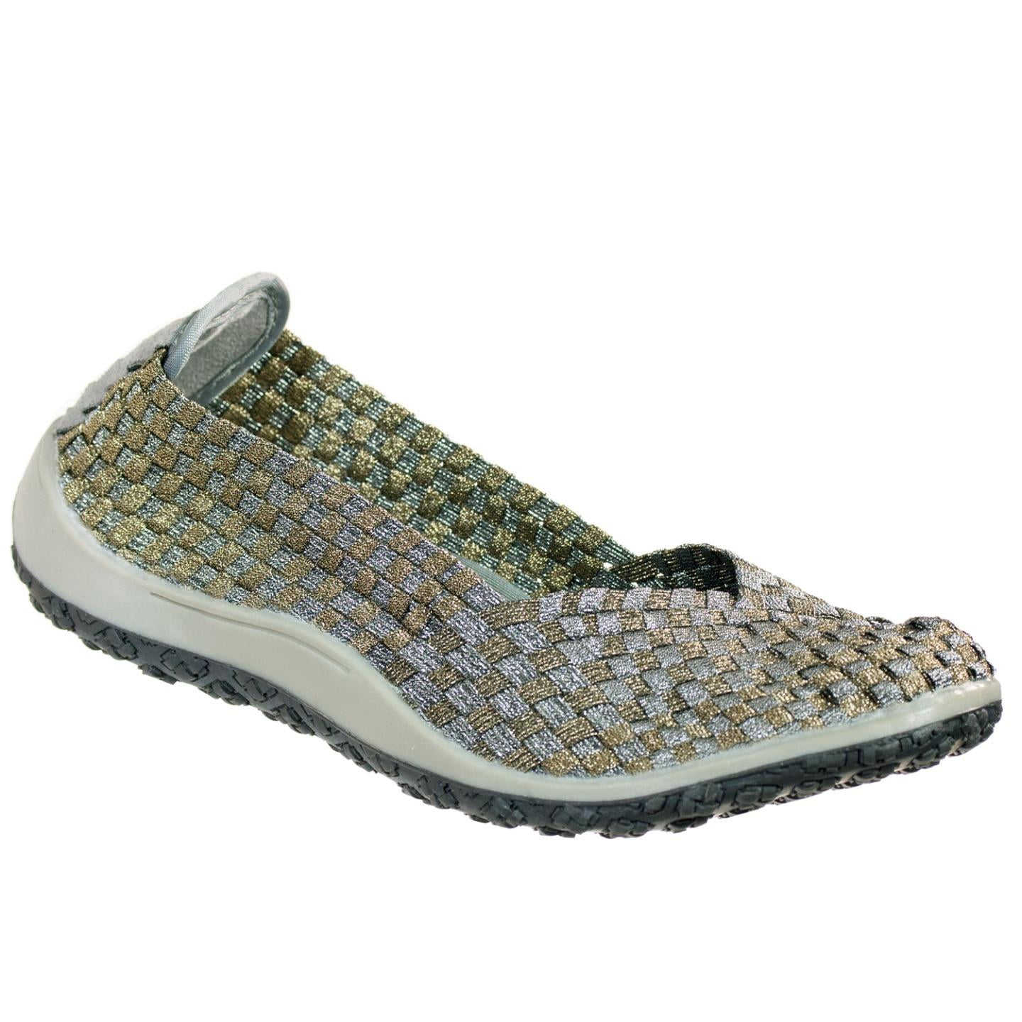 Zee Alexis Spice Womens Woven Slip On Shoes Pewter Bronze