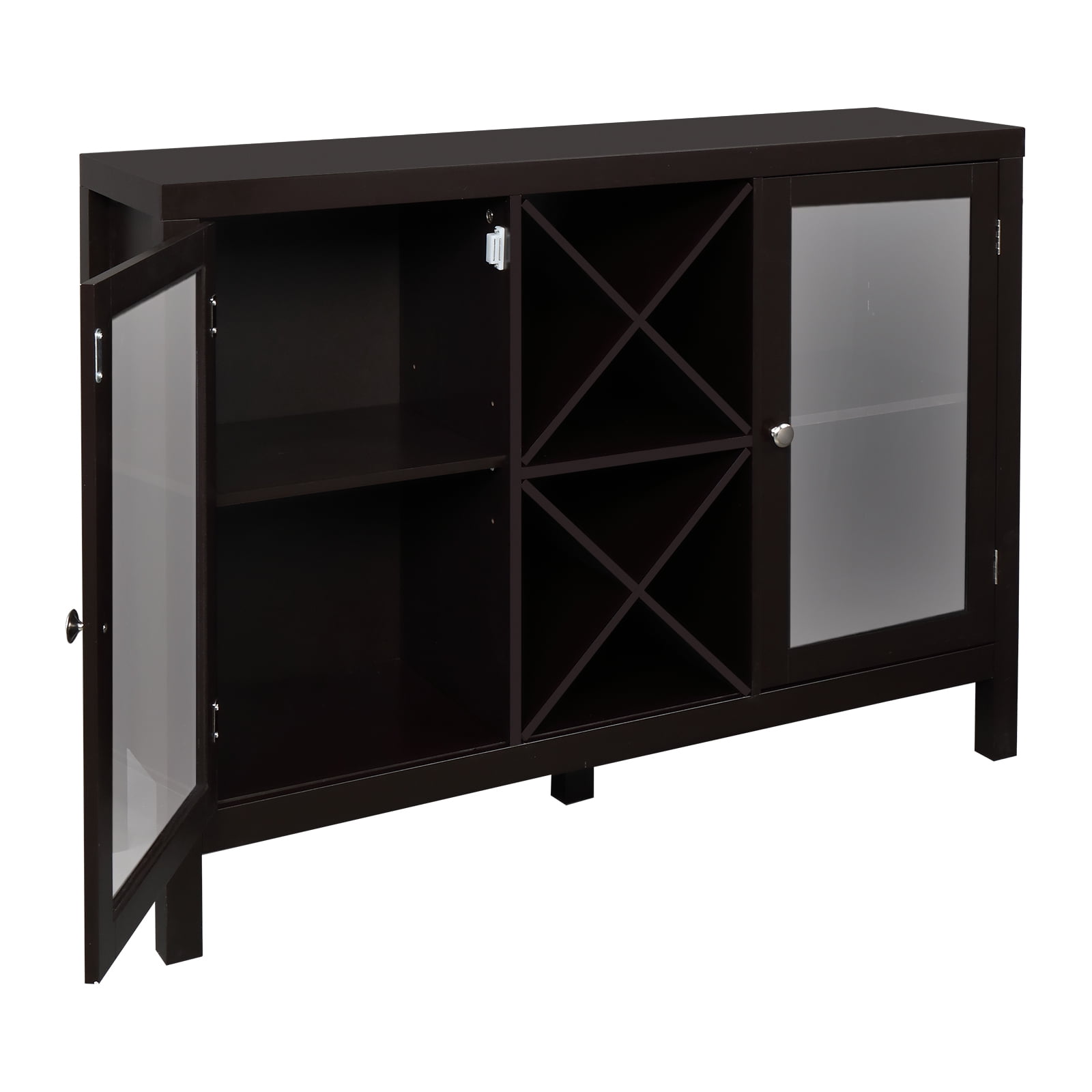 Versatile And Multipurpose Transparent Double Door with Xshaped Wine