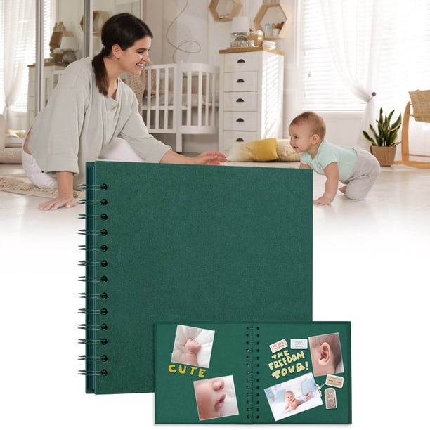 Fiudx Álbum de Recuerdos de Boda, Diseño de Scrapbooking Diy, Páginas Personalizables para Fotos y Decoración, Gran Capacidad para Recuerdos, Regalo Perfecto para Ocasiones Especiales, 8X8 Pulgadas,