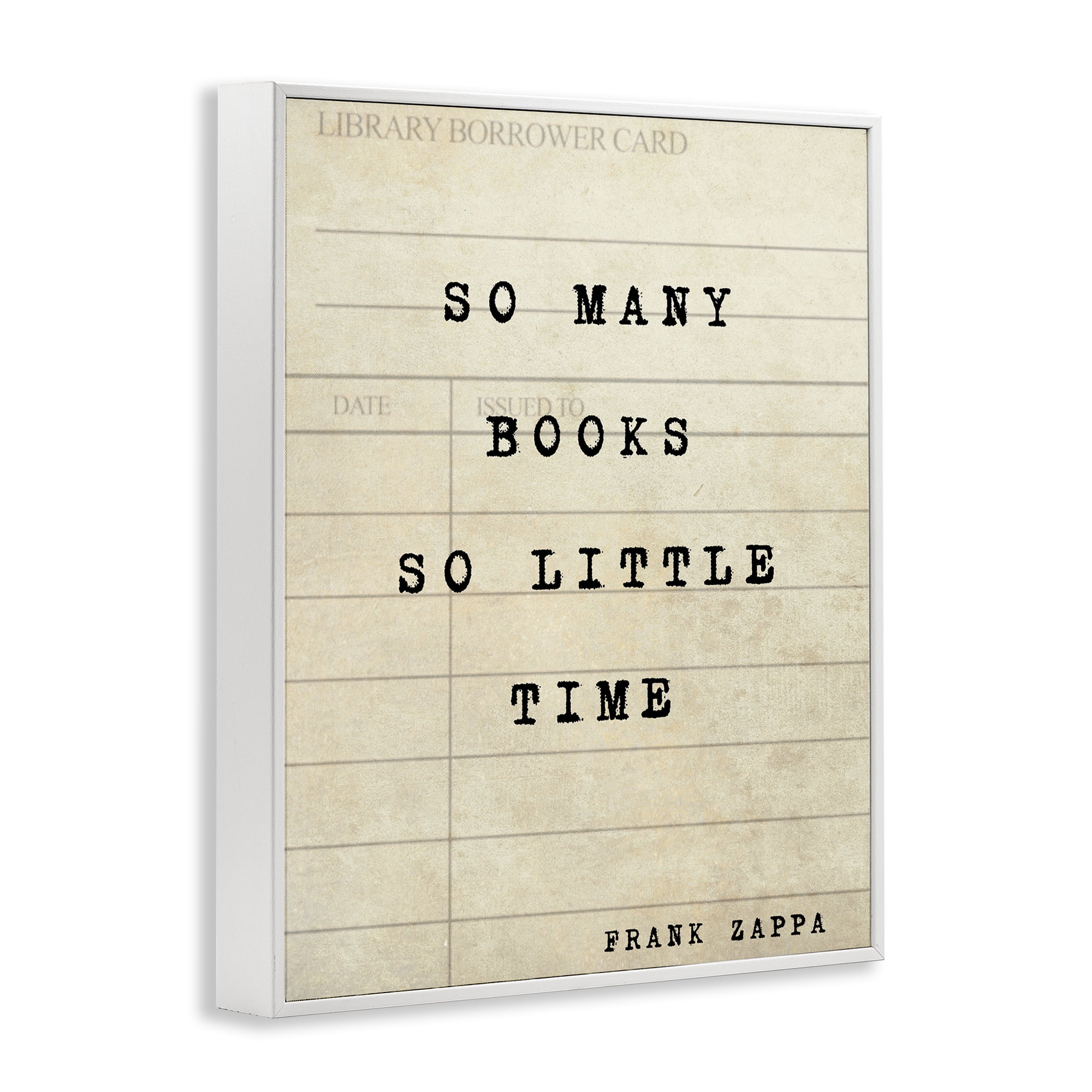 Stupell Industries Many Books & Little Time White Framed Giclee Art, design by Julia Frost