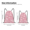 thumbnail image 4 of Kdxio Pink Flamingos and Flowers Print Drawstring Backpack Bag,Waterproof Draw String Back Sack, Gym Drawstring Bags Swim Bag For Unisex, 4 of 9