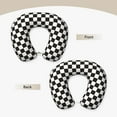 thumbnail image 5 of Zufioo Black and White Checkerboard for Memory Foam U-shaped Pillow, Buckle and Invisible Zipper Neck Head Support Airplane Pillow for Travel Car Home-One Size, 5 of 8